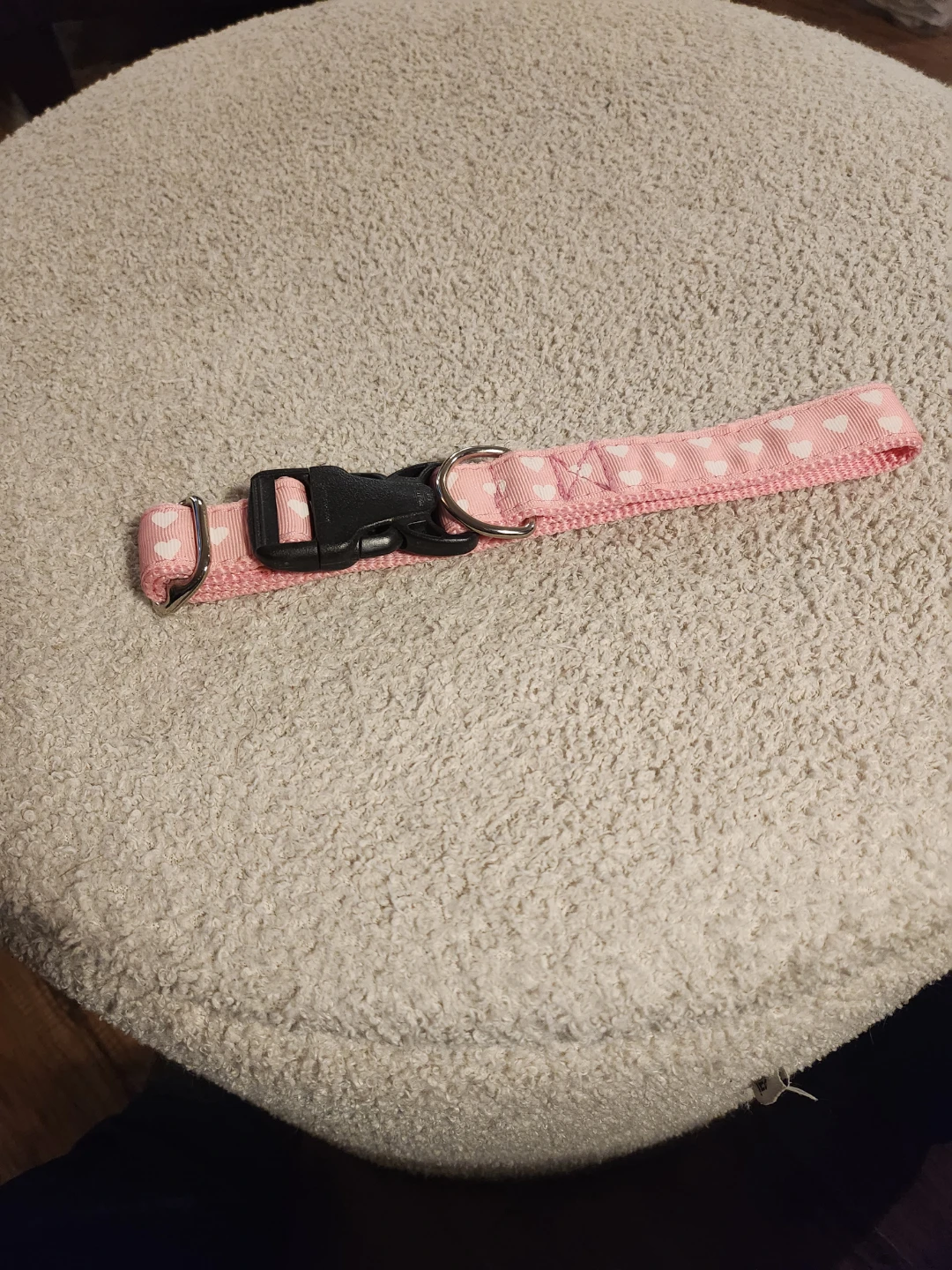 Medium Pink Dog Collar with Hearts
