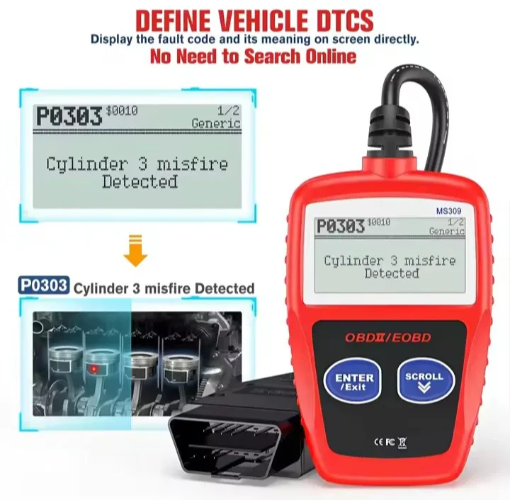 Maxiscan MS309 Car Engine Diagnostic Tool image indicator(4)