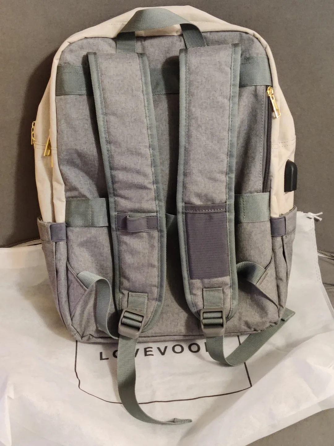 LOVEVOOK Laptop Backpack - Grey/Beige image indicator(2)