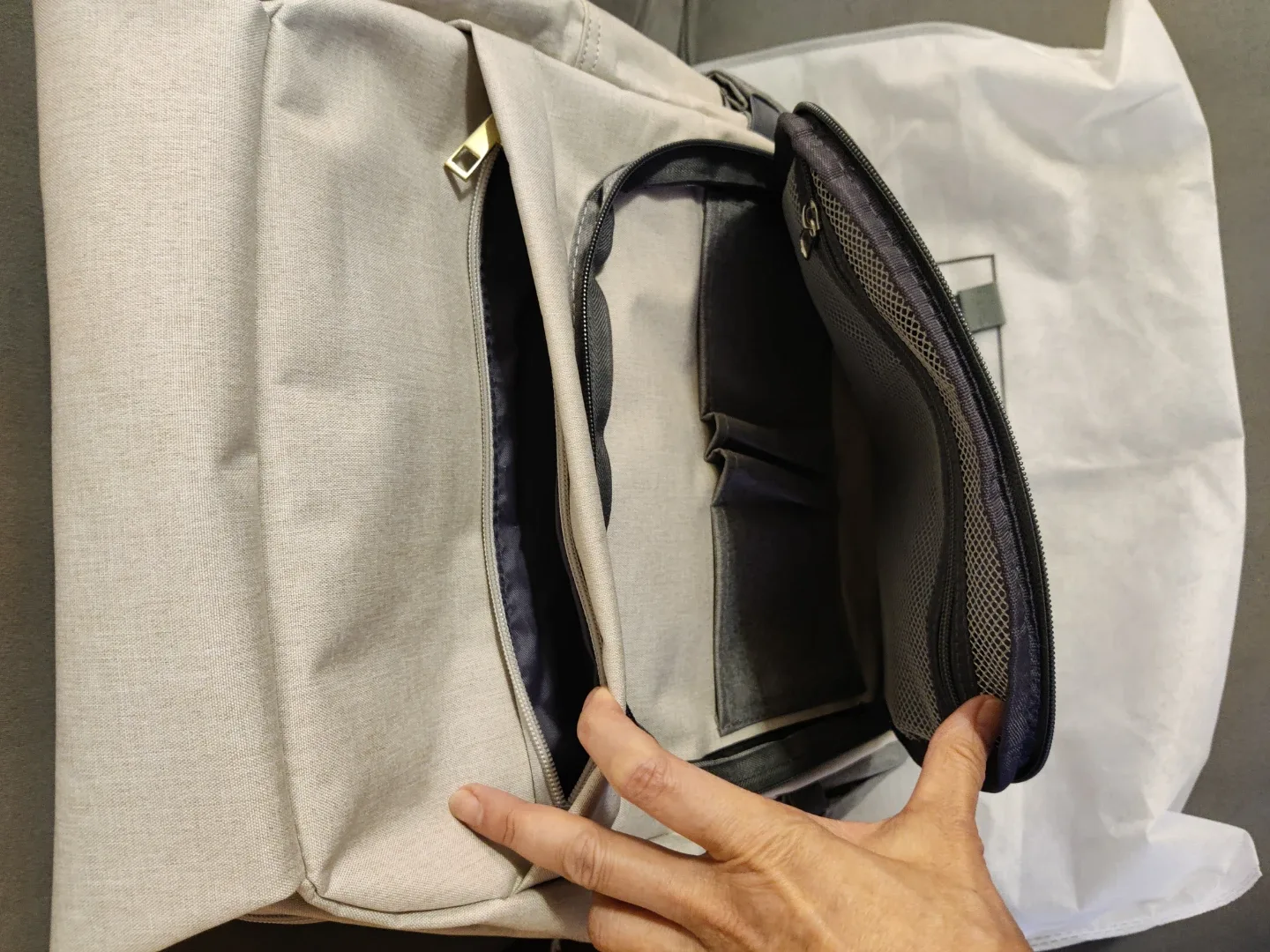 LOVEVOOK Laptop Backpack - Grey/Beige image indicator(3)