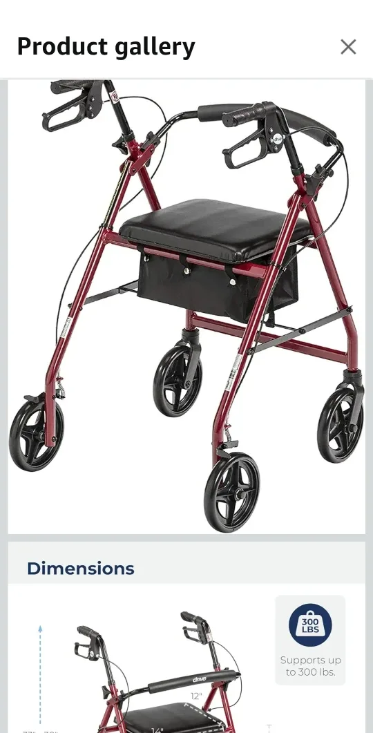 Drive RTL10261RD Adjustable Height Rollator image indicator(7)