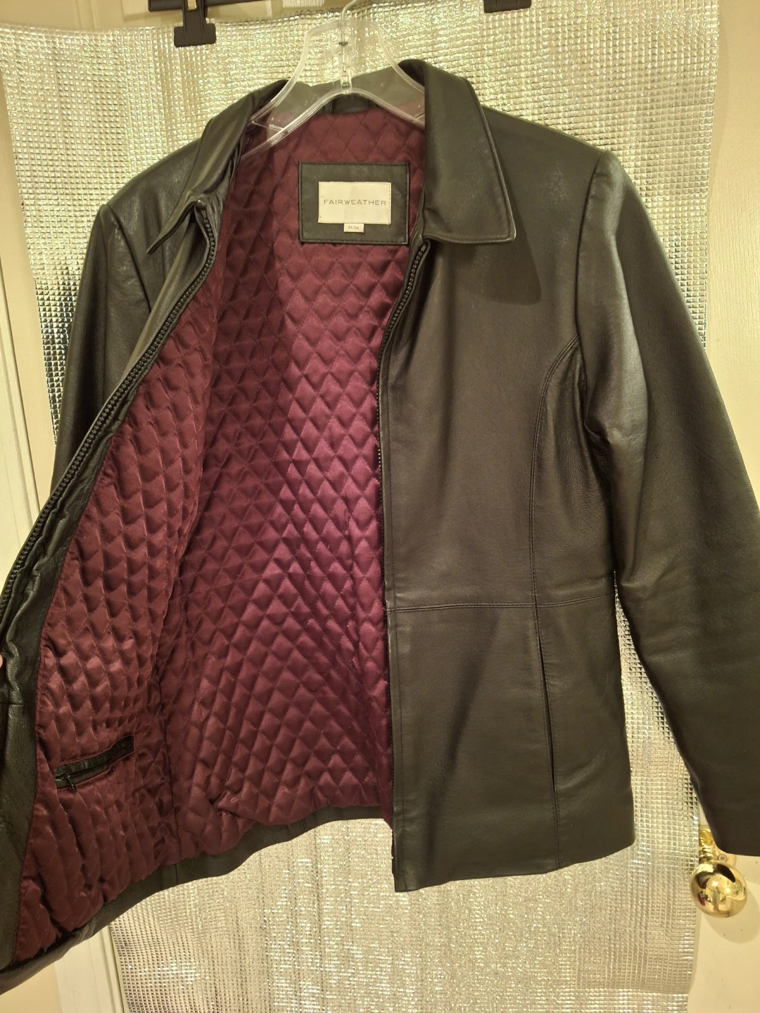 Fairweather Black Leather Jacket - Size M - photo 3