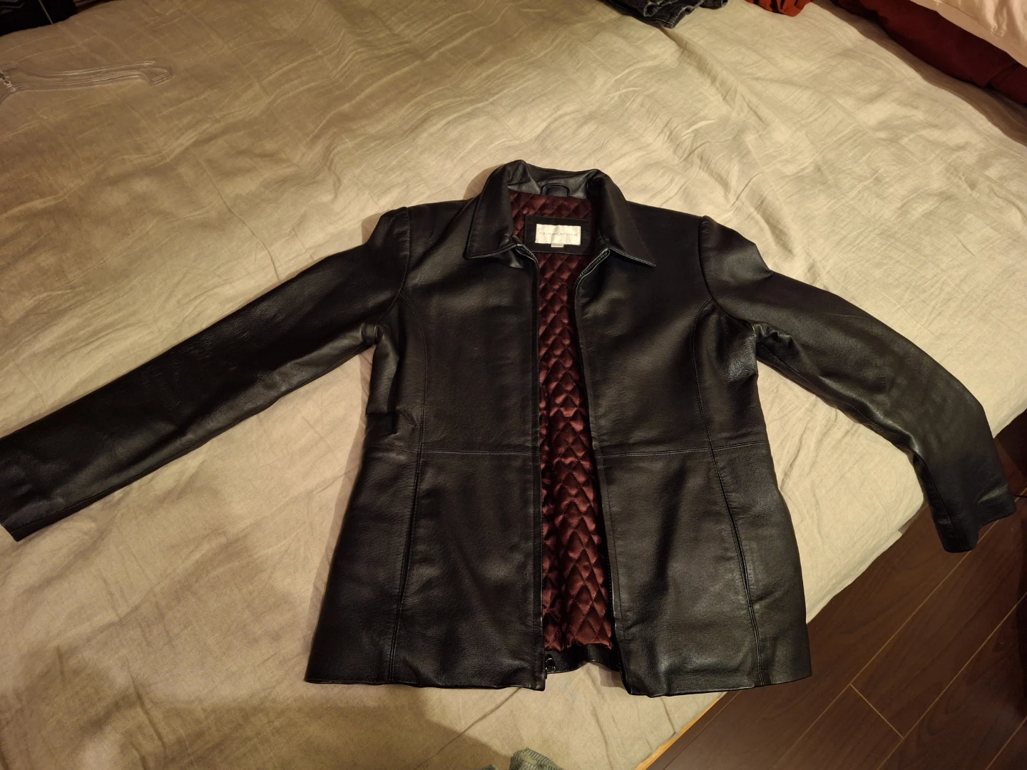 Fairweather Black Leather Jacket - Size M