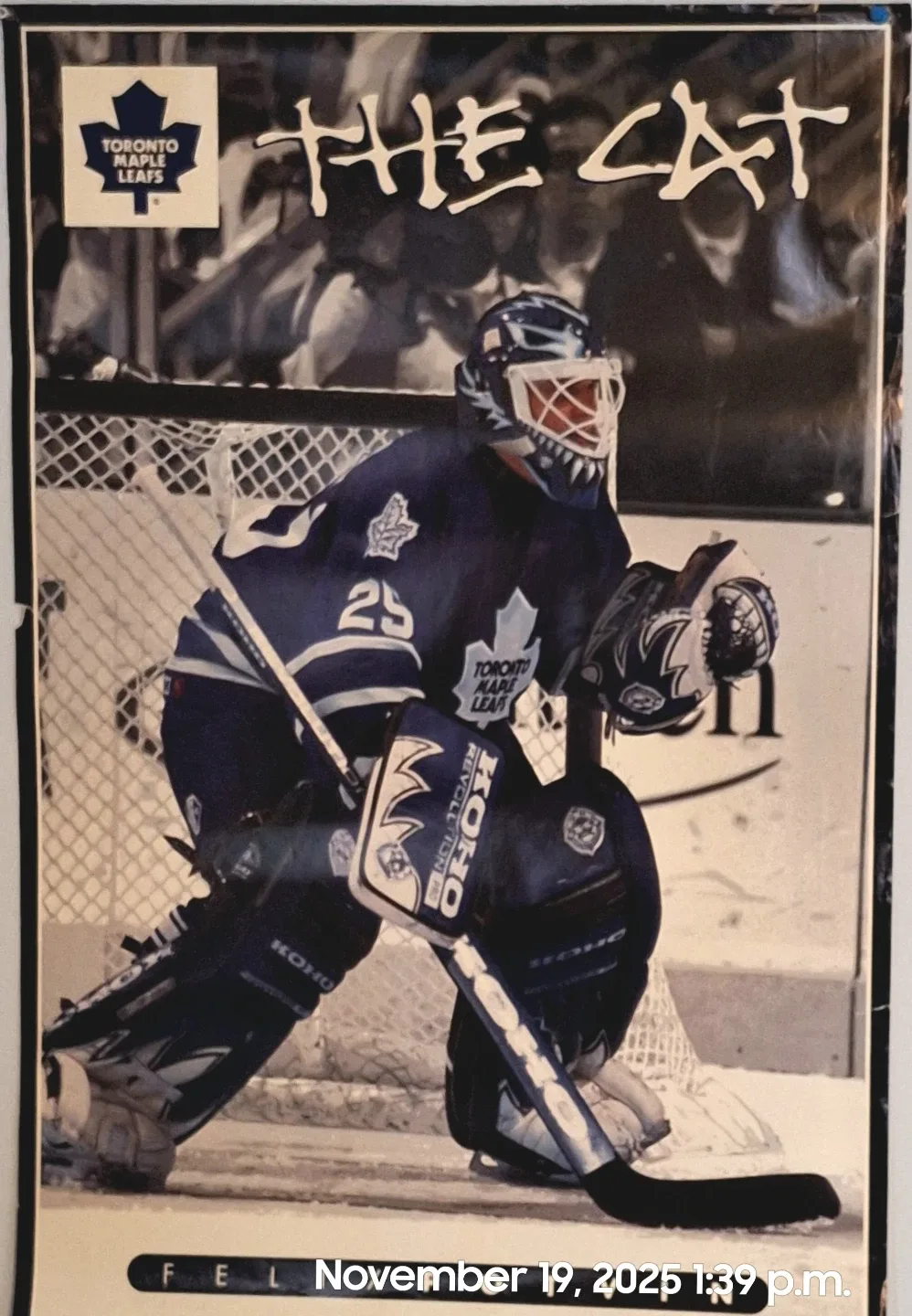 Toronto Maple Leafs 'The Cat' Hockey Poster