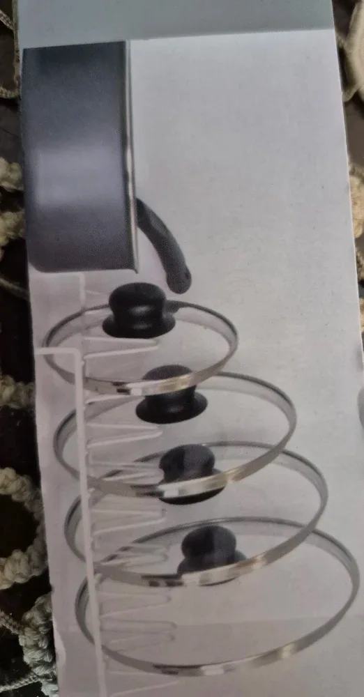 Pot Lid Organizer Rack - White