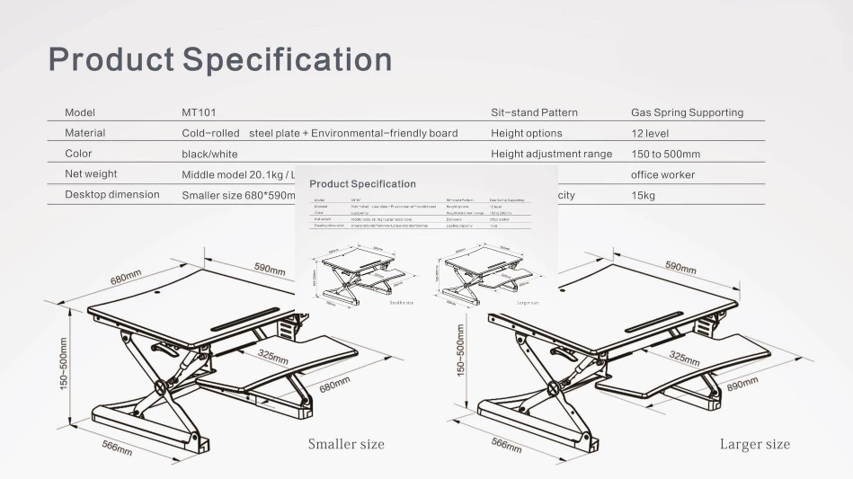 PrimeCables MT101 Sit-Stand Desk Converter - photo 4