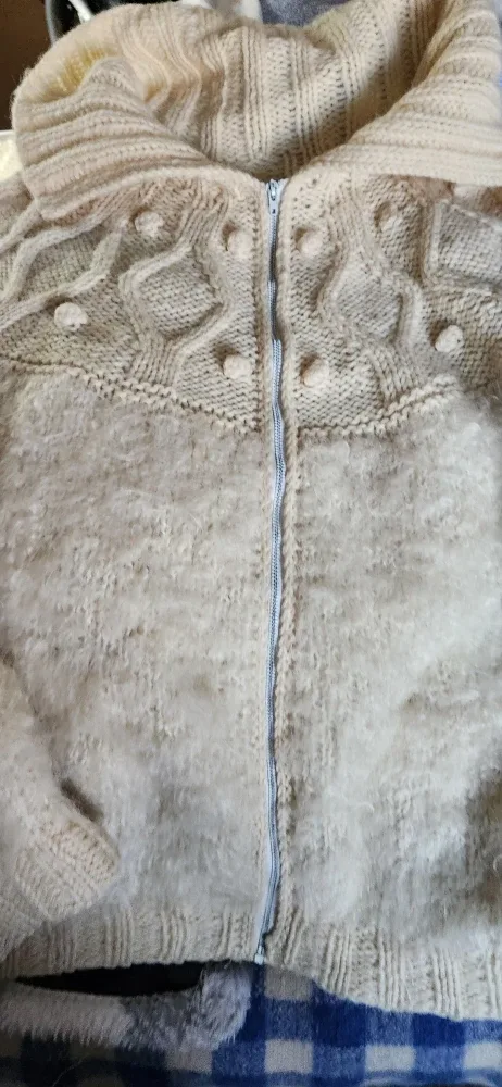 Cream Knit Zip-Up Cardigan cleanout echo. Hero 🌱 image indicator(2)