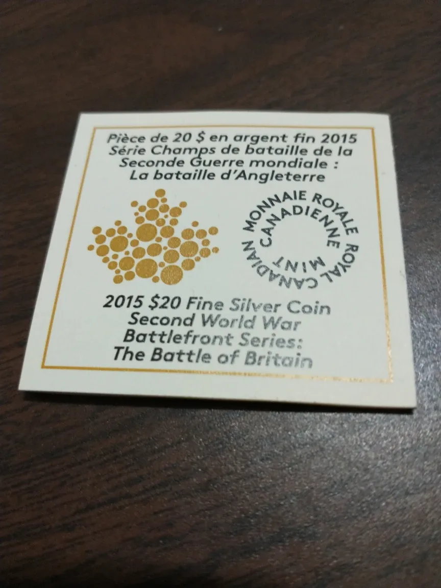 $20 RCM Second World War series - Battle of Britain proof silver image indicator(4)