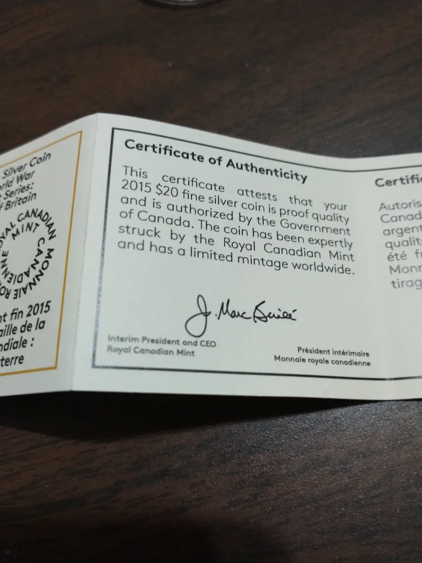 $20 RCM Second World War series - Battle of Britain proof silver image indicator(5)