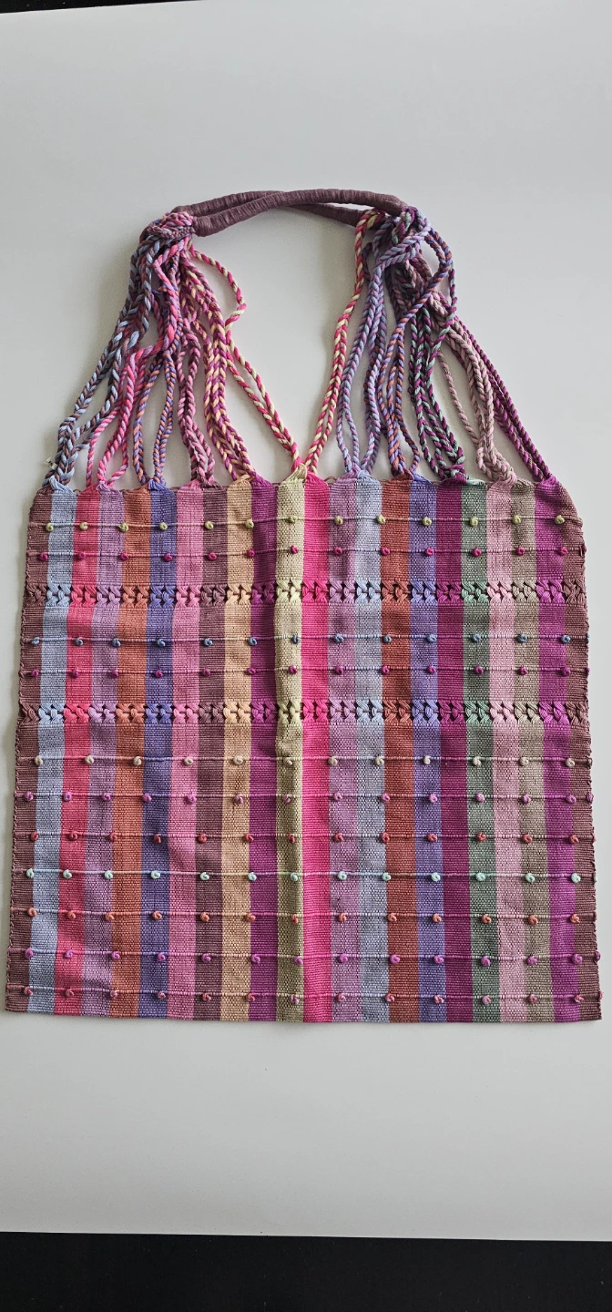Handwoven Striped Tote Bag