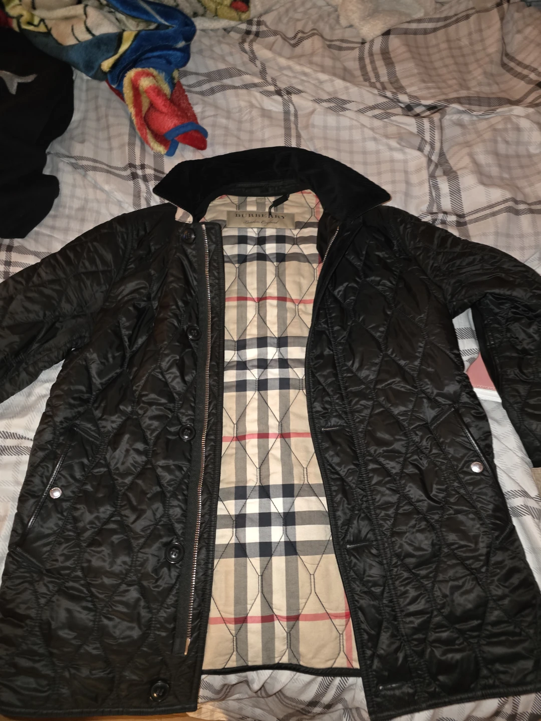 Burberry Black Quilted Jacket - Size M
