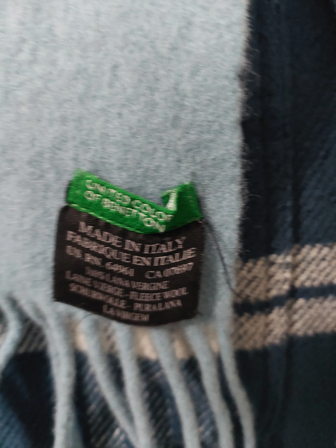 United Colors of Benetton Light Blue Wool Scarf - photo 2