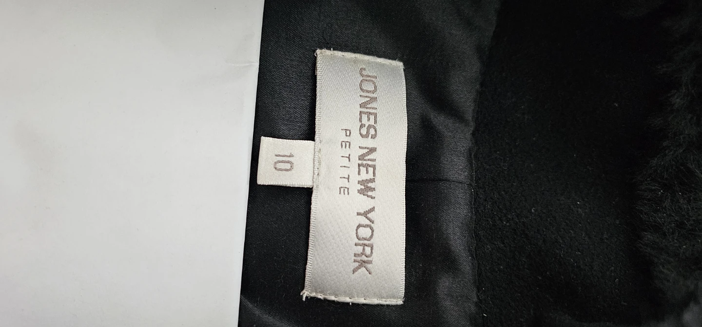 Jones New York Petite Black Coat Size 10