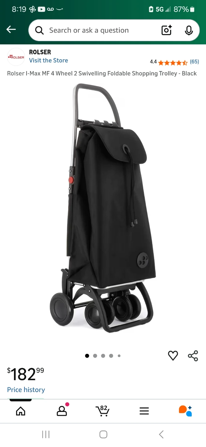 Rolser I-Max MF 4 Wheel Shopping Trolley - Black - photo 4