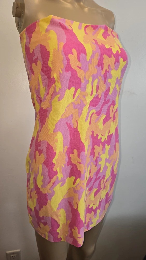 stretch Pink Camo tube dress/ skirt sz.M/L