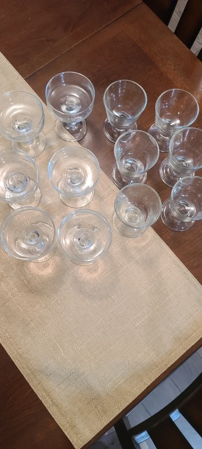 Set of 12 Vintage Dessert Glasses