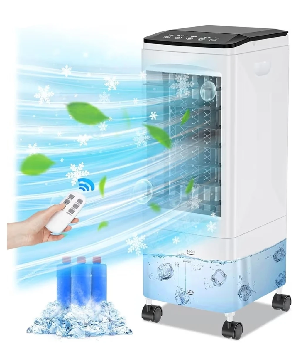 Portable Air Cooler Fan – 3-in-1 Evaporative Cooling, Remote, 6L