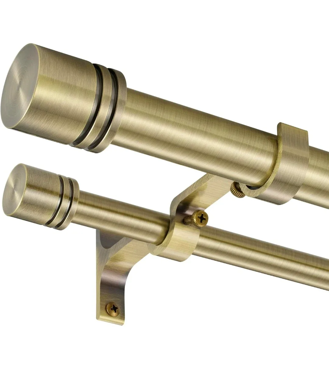 Double Curtain Rods Modern Antique Bronze  Adjustable 36"-72"