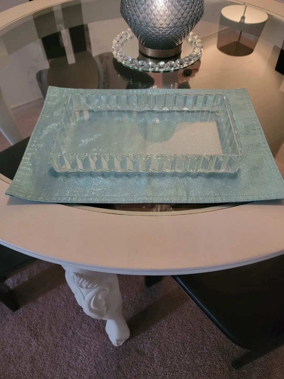 Crystal Rectangular Tray, 13 inches