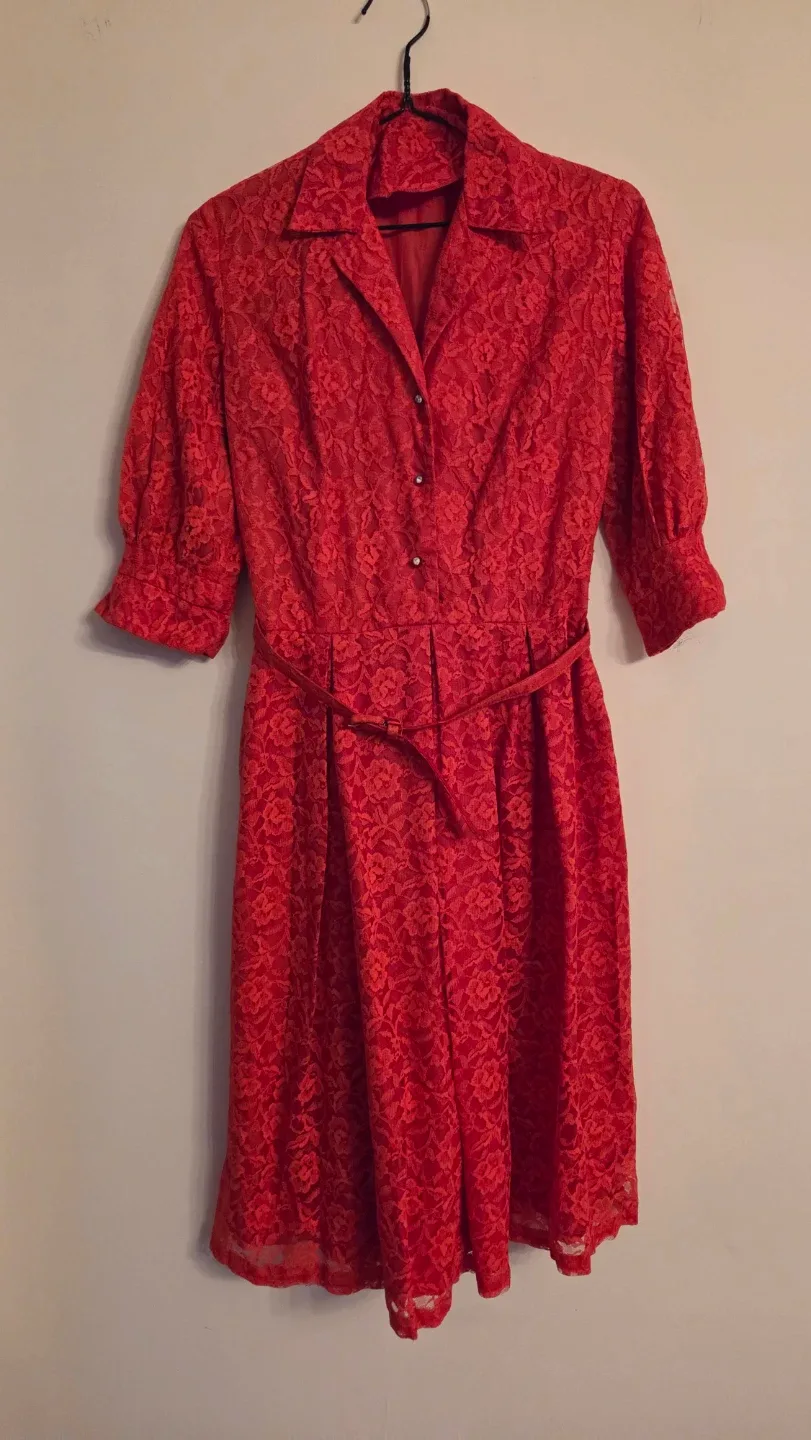 #cleanout Bright red vintage dress