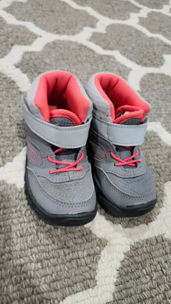 Grey and Pink Kids' Winter Boots