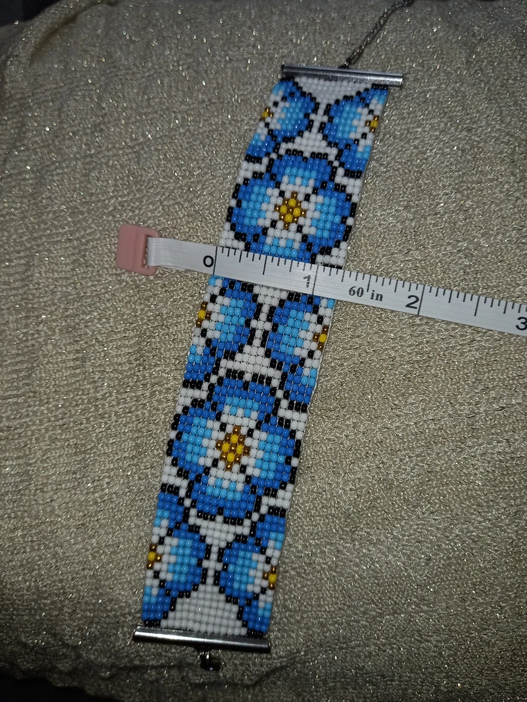 Handmade Beaded Bracelet, Floral Design - photo 5