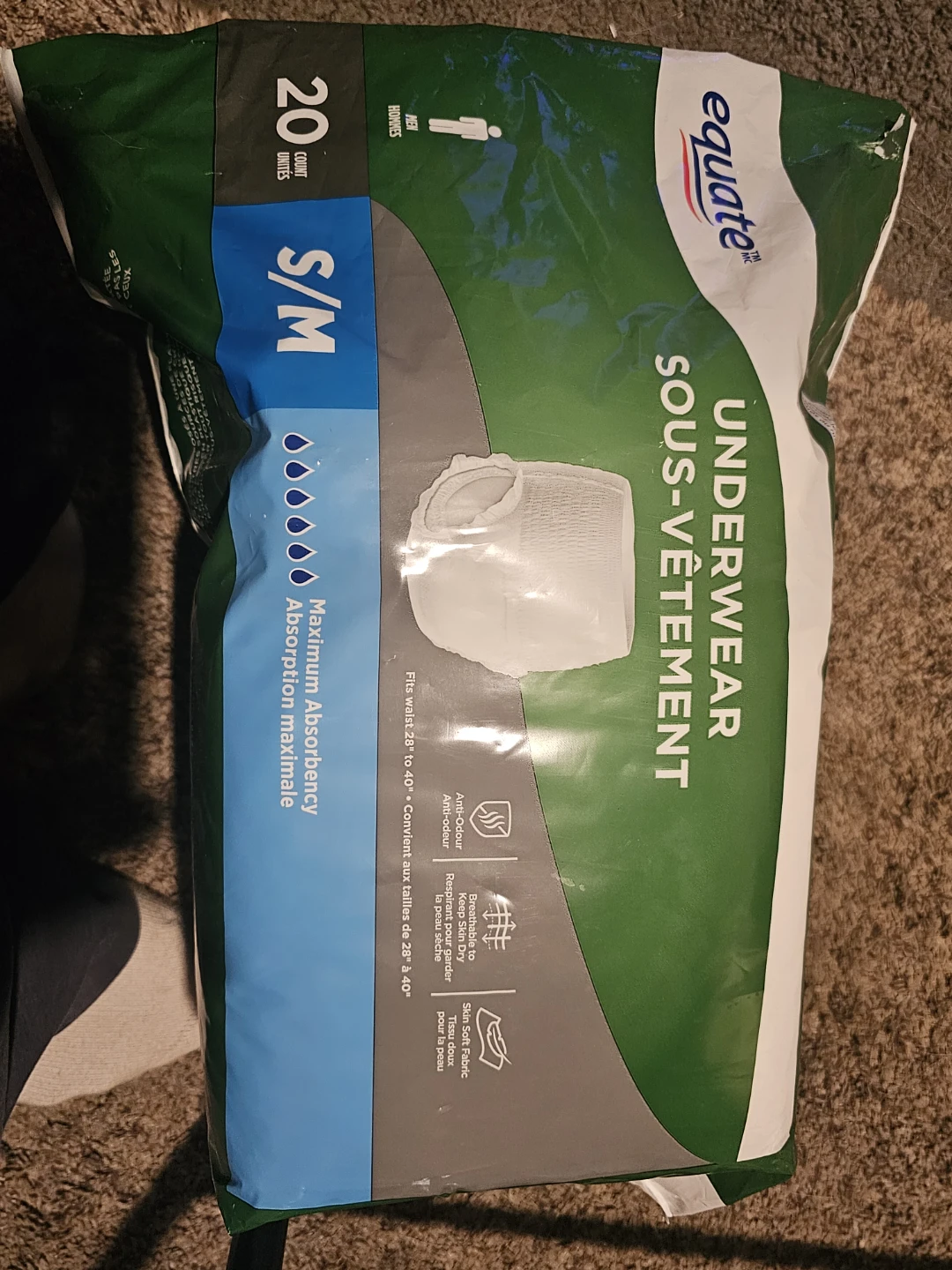 Equate Underwear S/M - 12 Count