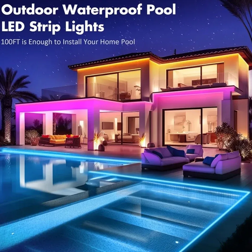 Outdoor Waterproof Pool LED Strip Lights - 100FT image indicator(2)