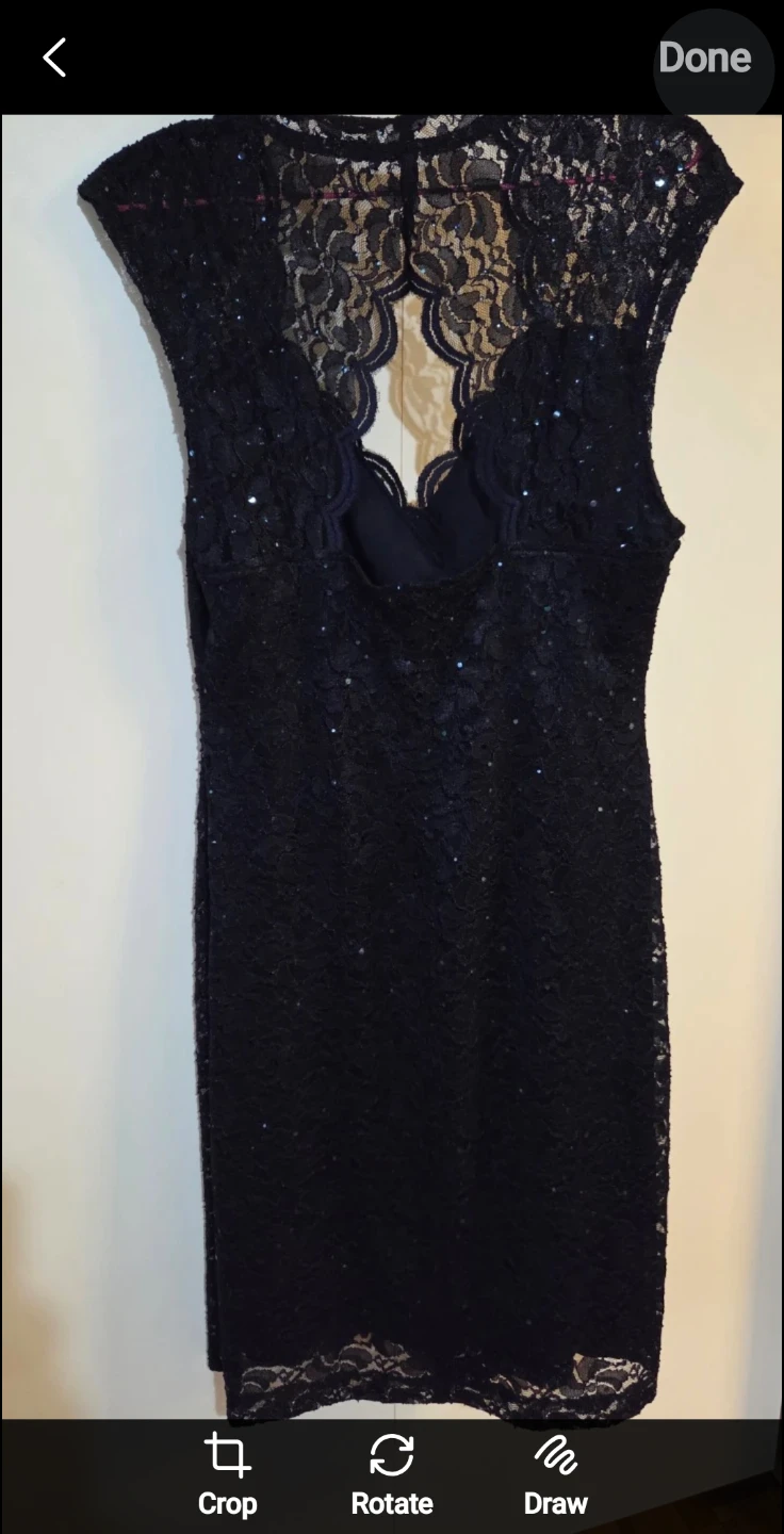 Lace Cocktail Dress - Navy Blue - photo 2