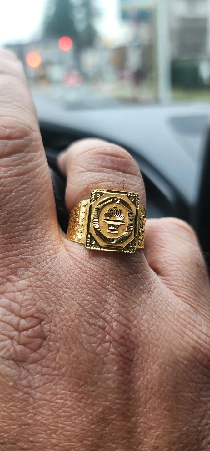 Gold Ring with Engraved Design