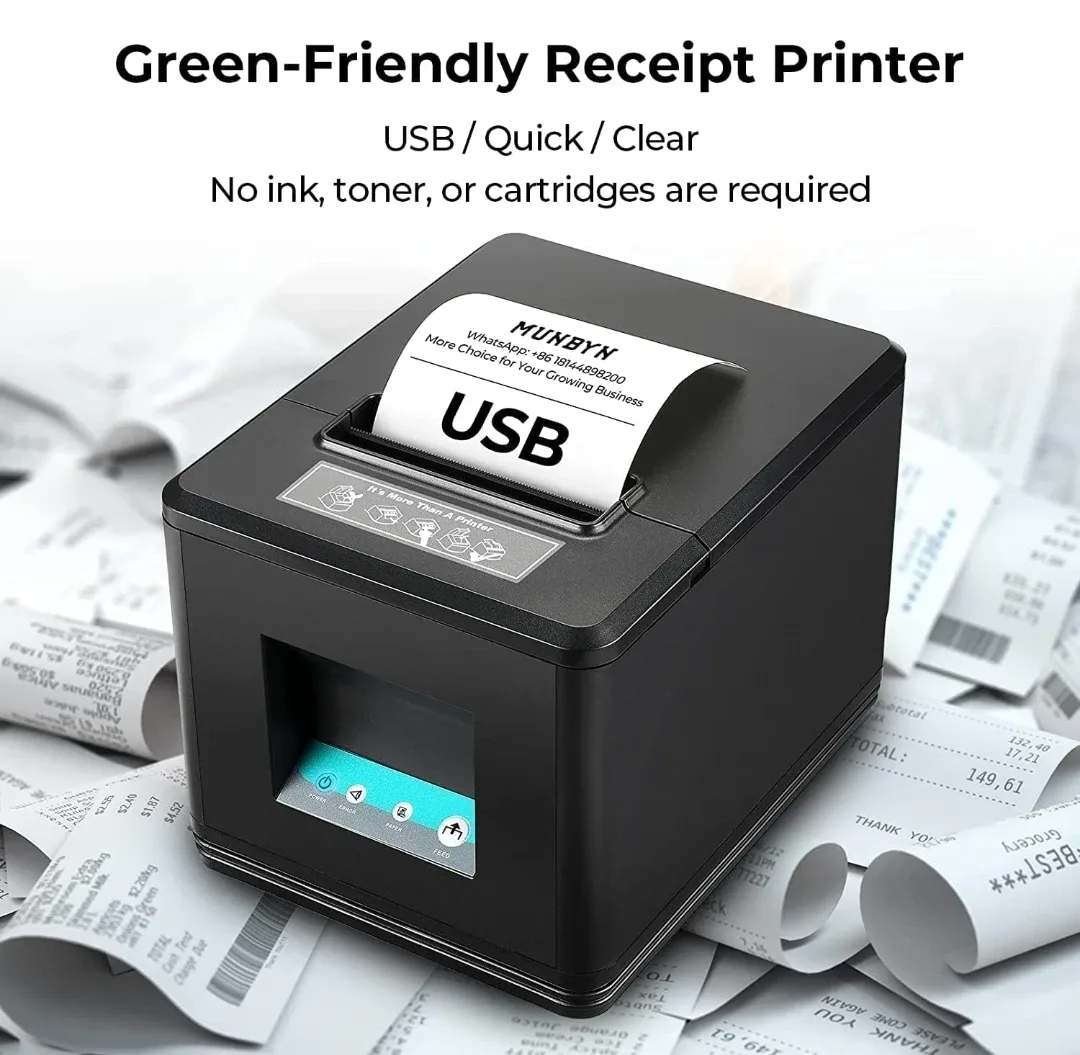 MUNBYN 80mm USB Receipt Printer - Like New! image indicator(5)