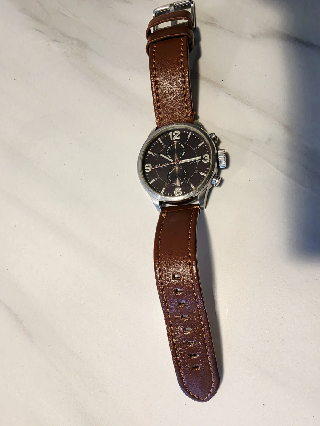 Tommy Hilfiger Brown Leather Strap Watch