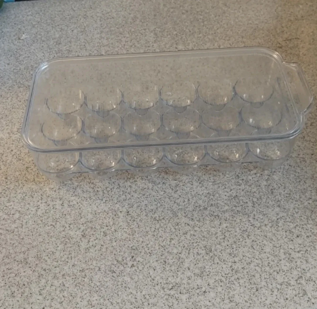 (NEW) Ambergron 18 Eggs Holder for Fridge - Clear #Cleanout image indicator(7)