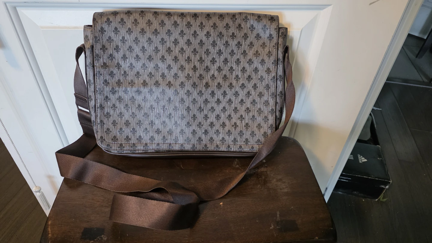 Brown Patterned Messenger Bag