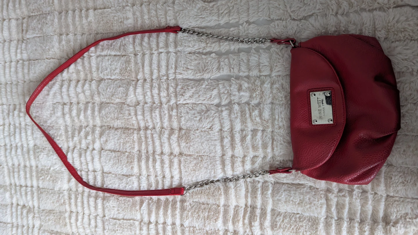 Nine West Red Clutch with Chain Strap