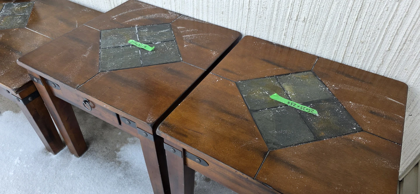 Set: Rustic coffee table and 2 side tables - photo 3