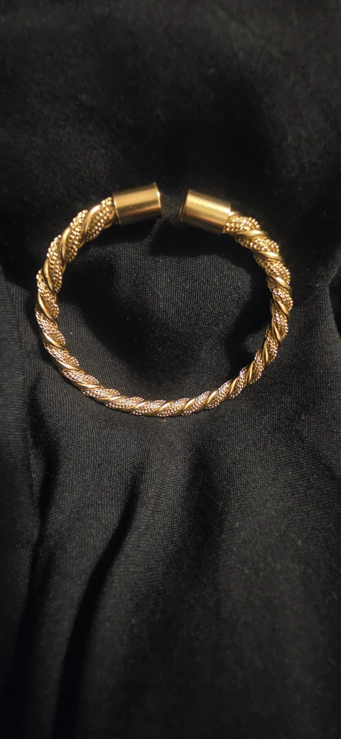 Twisted Bangle Bracelet - Gold and Silver
