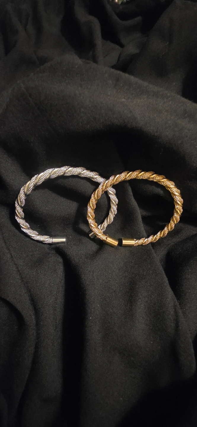 Twisted Bangle Bracelet - Gold and Silver - photo 5