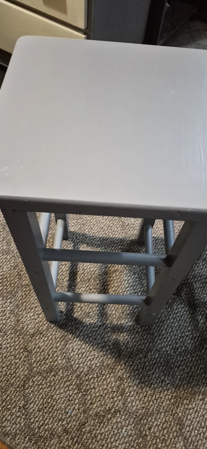 Two Grey Wooden Stools - photo 3