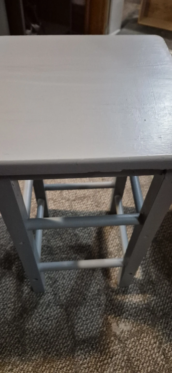 Two Grey Wooden Stools - photo 4