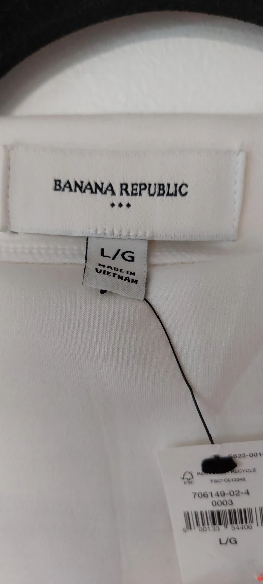 New Banana Republic White Long Sleeve Top - Size L - photo 2