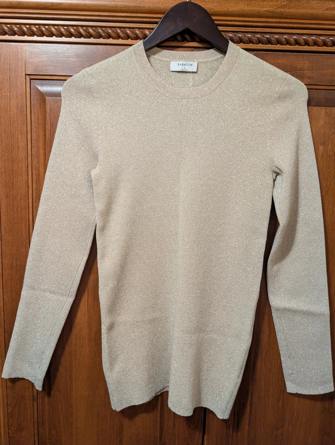 Babaton Gold Knit Top - Size S - photo 5