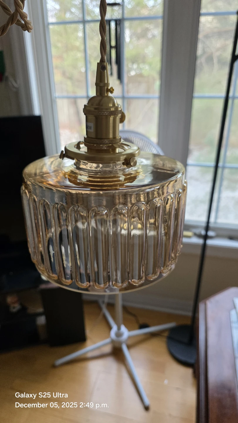 Z-striped Amber Pendant Light - 1 Light Hardwired - photo 2