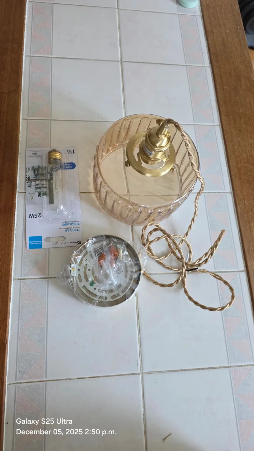 Z-striped Amber Pendant Light - 1 Light Hardwired image indicator(6)