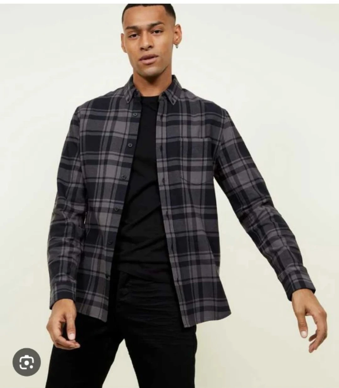 H&M Relaxed Fit Plaid Flannel Shirt - Size M