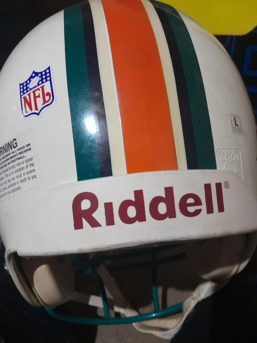 Riddell Miami Dolphins Football Helmet, Size L - photo 4