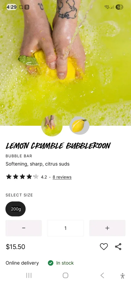 Lush Lemon Crumble Bubbleroon - 200g