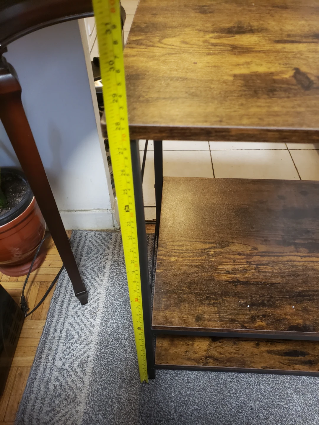 Solid Brown Wood & Metal Kitchen Rack - photo 3