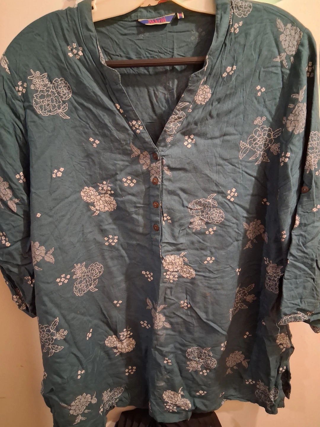 Marigold Green Floral Blouse