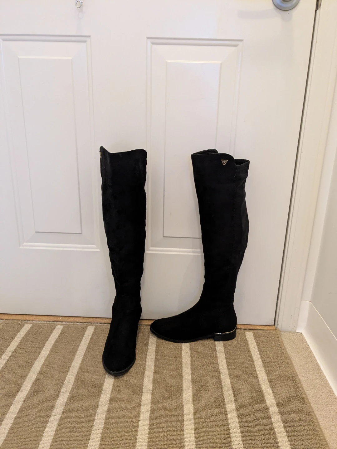 Guess Black Suede (with gold trim) Over-the-Knee Boots